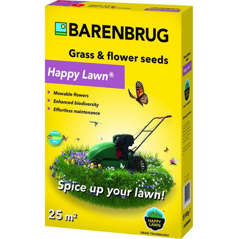 Gräs Happy Lawn 0,5 kg Barenbrug – Gräsmatta med blommor